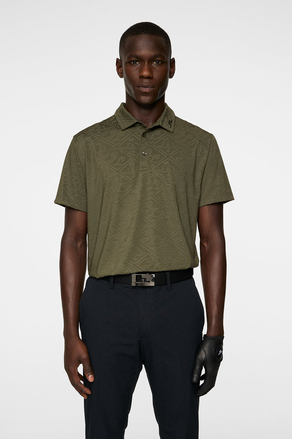 j.lindeberg Bison Regular Jacquard Polo Forest Green