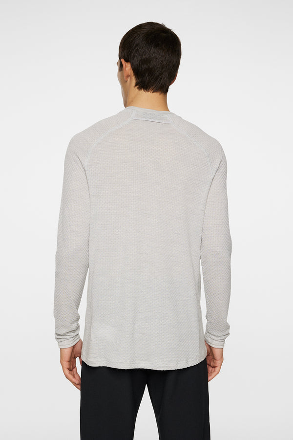 J.lindeberg Brent Wool Long Sleeve Light Grey Melange