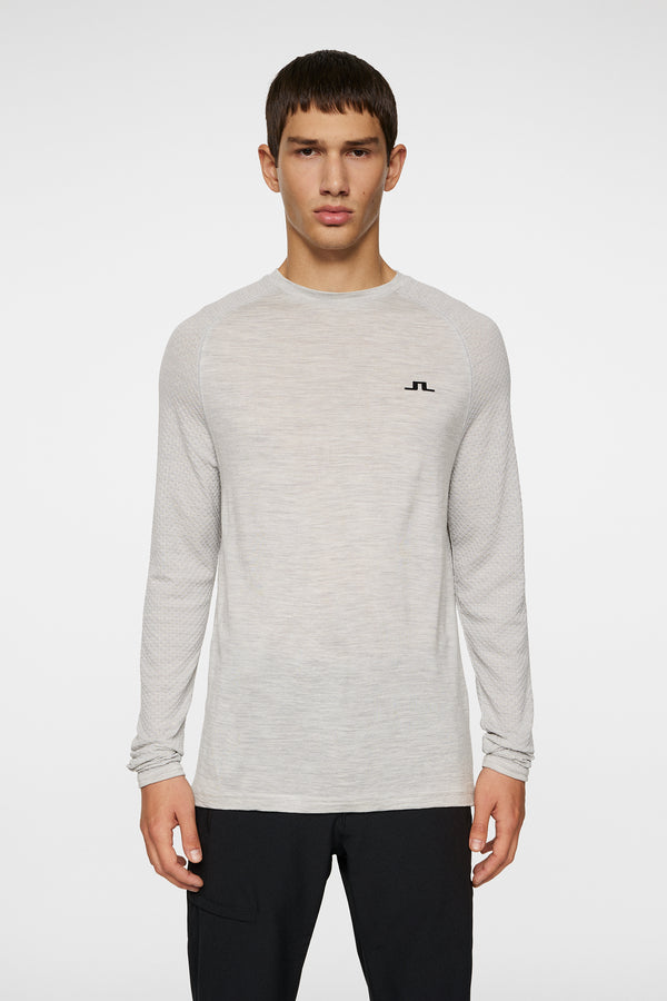 j.lindeberg Brent Wool Long Sleeve Light Grey Melange