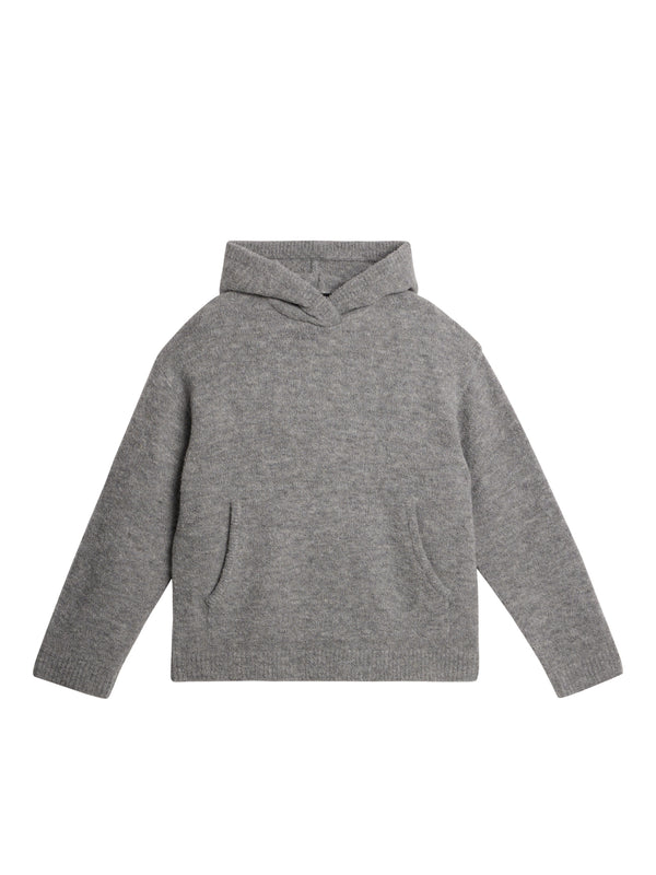 J.lindeberg Broon Alpaca Blend Hoodie Mid Grey Melange