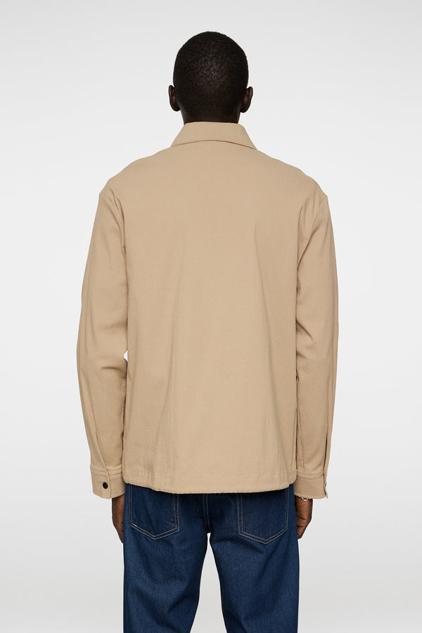 J.lindeberg Celian Seersucker Overshirt Batique Khaki