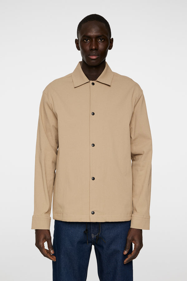 j.lindeberg Celian Seersucker Overshirt Batique Khaki
