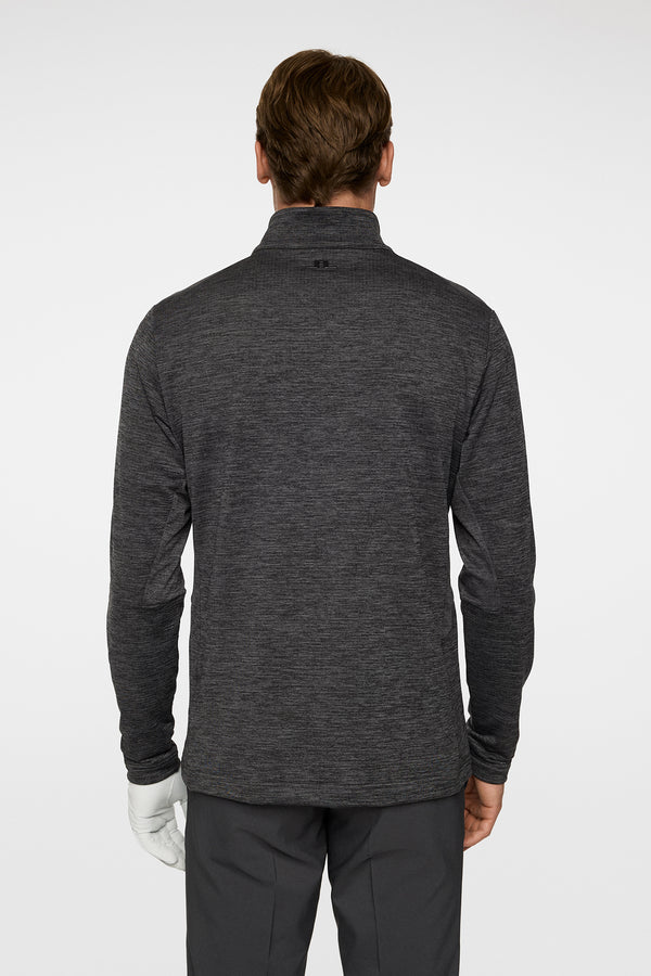 J.lindeberg Destry Quarter Zip Mid Layer Asphalt And Black Melange