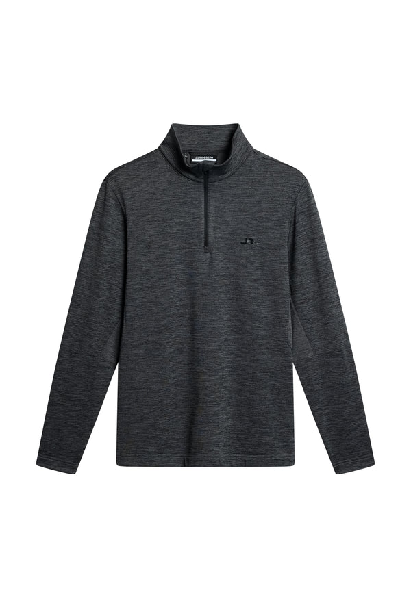 J.lindeberg Destry Quarter Zip Mid Layer Asphalt And Black Melange