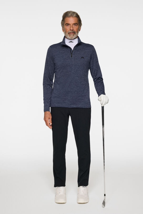 J.lindeberg Destry Quarter Zip Mid Layer Vintage Indigo Melange
