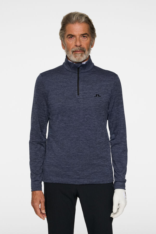 j.lindeberg Destry Quarter Zip Mid Layer Vintage Indigo Melange