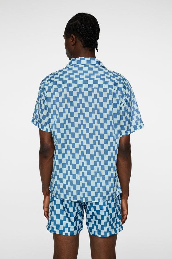 J.lindeberg Donso Cotton Printed Shirt Bridge Stack Blue M