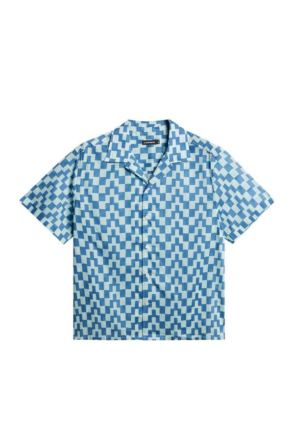 J.lindeberg Donso Cotton Printed Shirt Bridge Stack Blue M