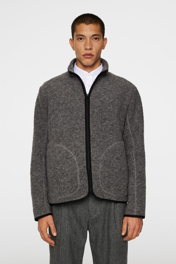 j.lindeberg Dustin Wool Fleece Jacket Light Grey Melange