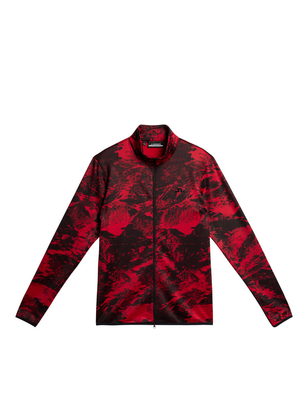 J.lindeberg Eddie Print Mid Layer Mountain Glitch Red