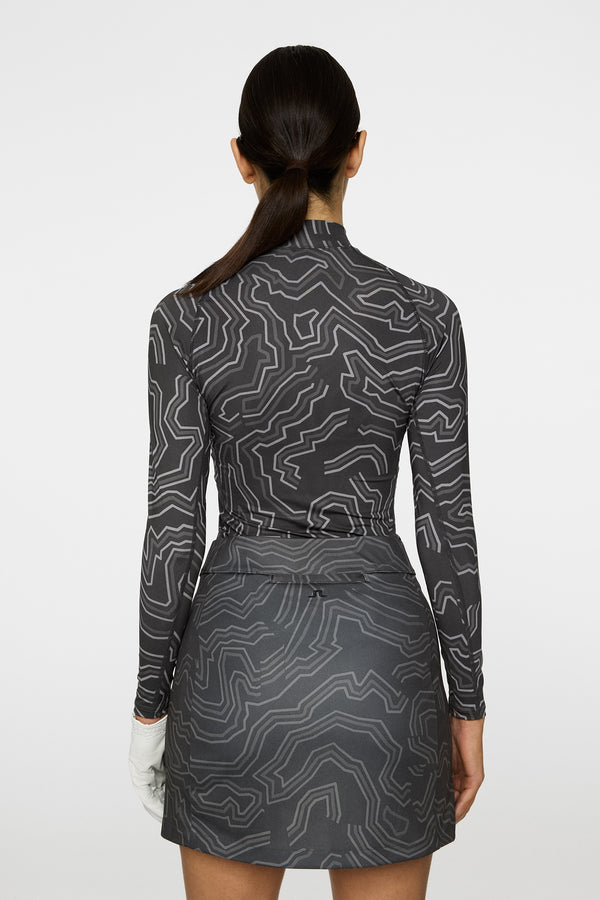 J.lindeberg Ella Print Compression Top Topo Asphalt L