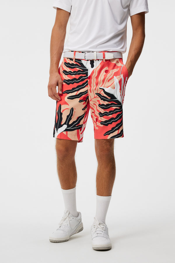 j.lindeberg Eloy Print Shorts Paradise Monstera Coral