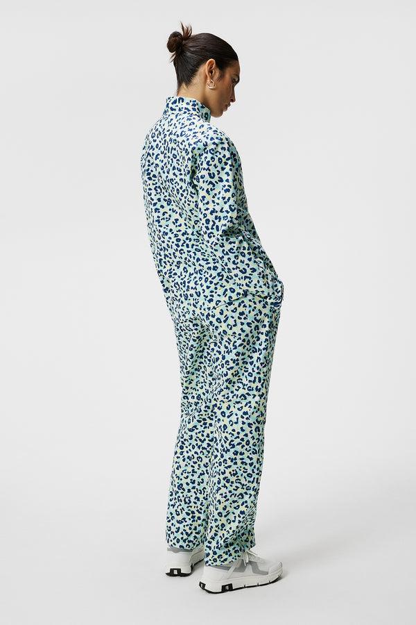 J.lindeberg Evertine Rain Jacket Print Leopard Aruba Blue