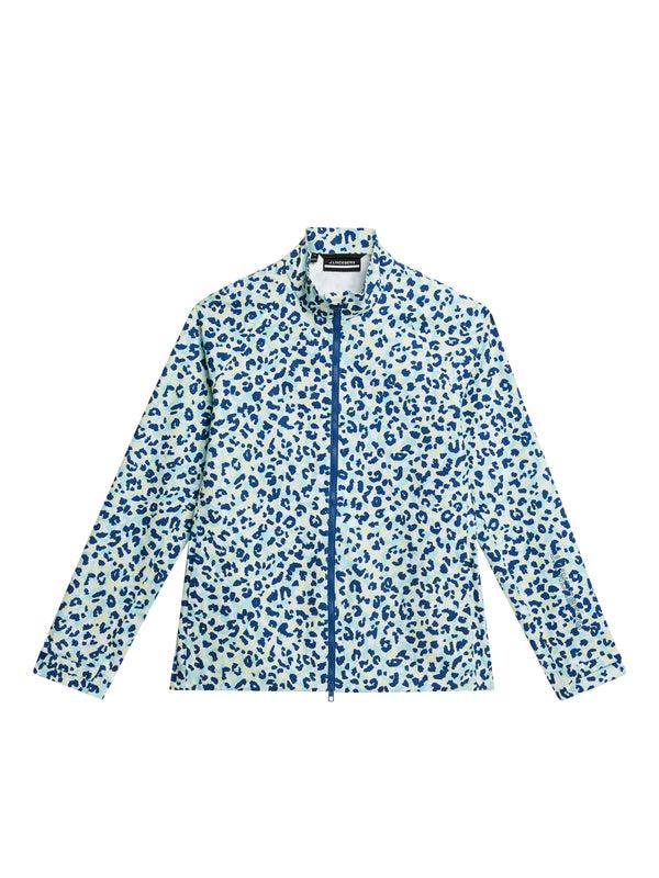 J.lindeberg Evertine Rain Jacket Print Leopard Aruba Blue