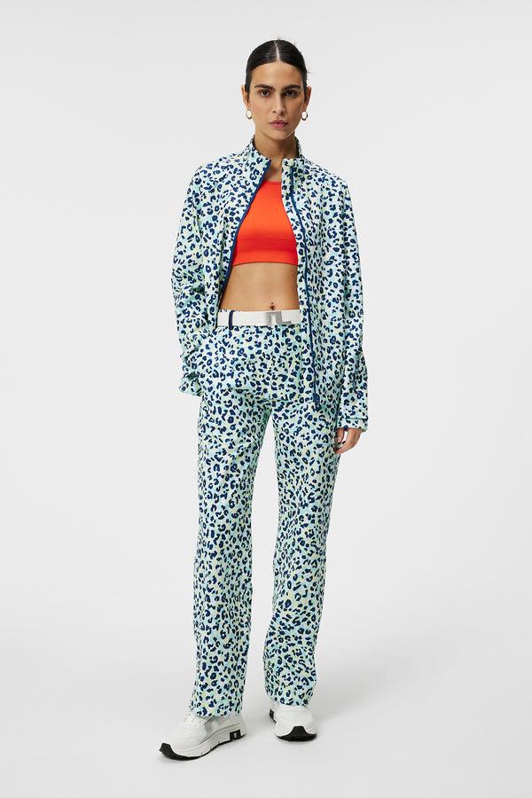 J.lindeberg Evertine Rain Jacket Print Leopard Aruba Blue