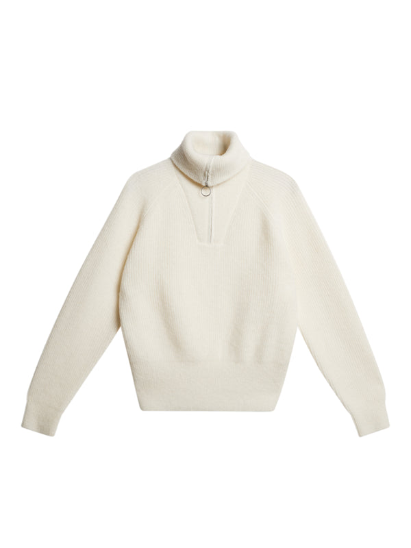 J.lindeberg Finja Knitted Zip Sweater Whisper White