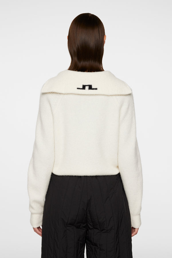 J.lindeberg Finja Knitted Zip Sweater Whisper White