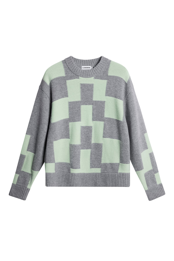 J.lindeberg Gavin Stacked Bridge Knit Light Grey Melange