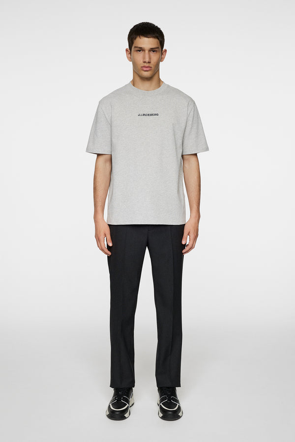 J.lindeberg Hale Heavy Logo T Shirt Light Grey Melange