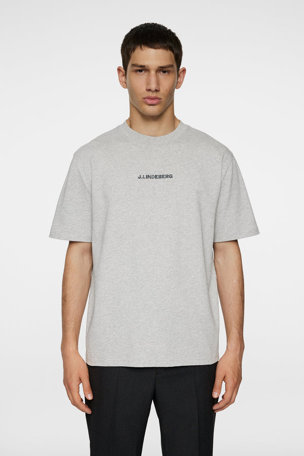 j.lindeberg Hale Heavy Logo T shirt Light Grey Melange