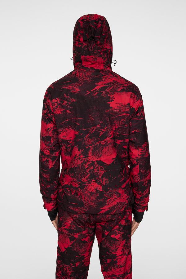 J.lindeberg Ace Jacket Printed Mountain Glitch Red