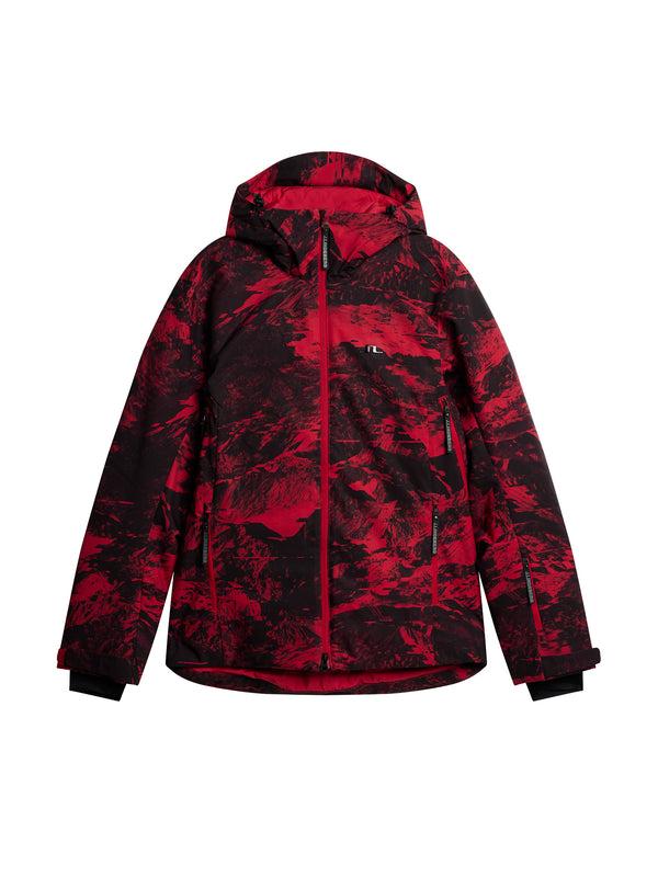 J.lindeberg Ace Jacket Printed Mountain Glitch Red