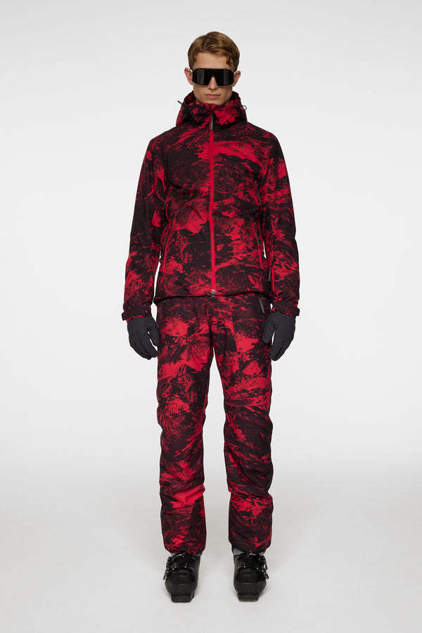 J.lindeberg Ace Jacket Printed Mountain Glitch Red