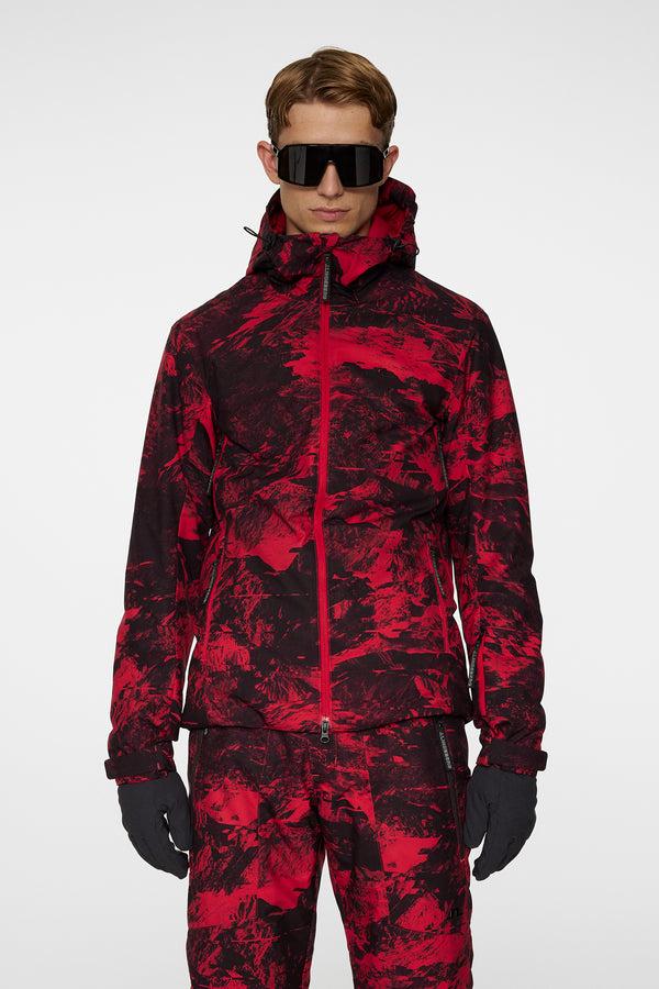j.lindeberg Ace Jacket Printed Mountain Glitch Red