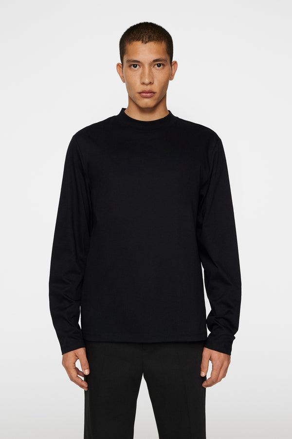 j.lindeberg Ace Mock Neck LS T Shirt Black
