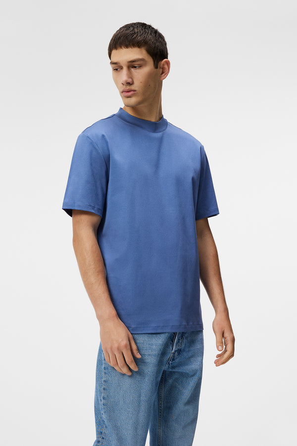 j.lindeberg Ace Mock Neck T shirt Bijou Blue