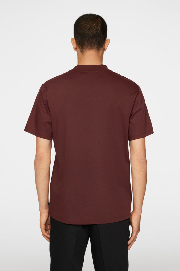 J.lindeberg Ace Mock Neck T Shirt Bitter Chocolate
