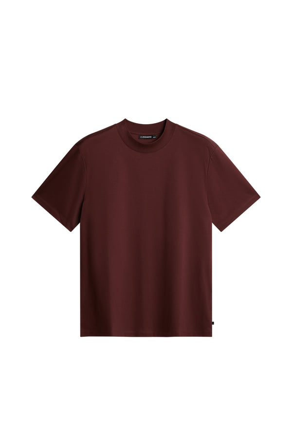 J.lindeberg Ace Mock Neck T Shirt Bitter Chocolate