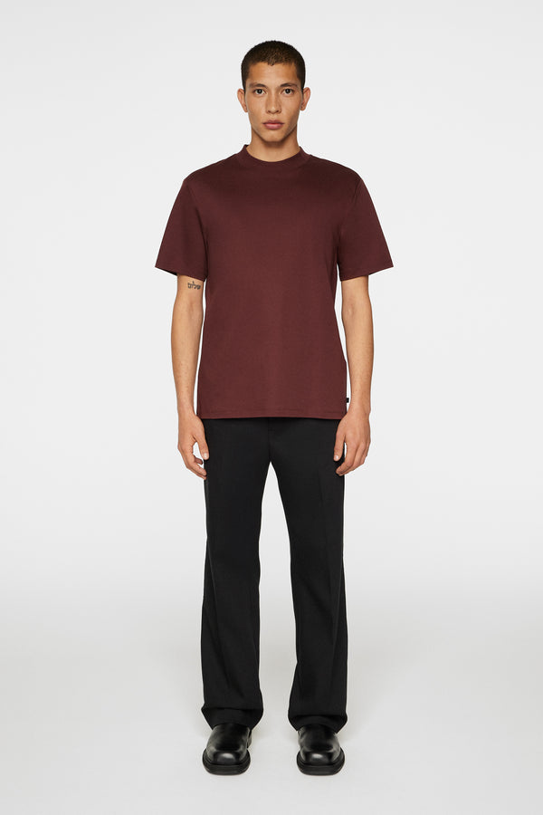 J.lindeberg Ace Mock Neck T Shirt Bitter Chocolate