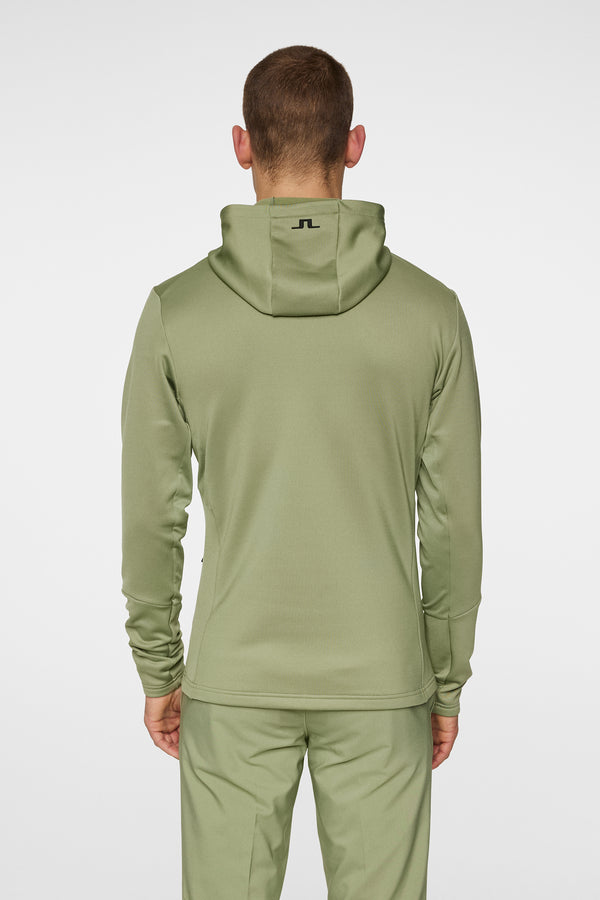 J.lindeberg Aerial Quarter Zip Hood Oil Green