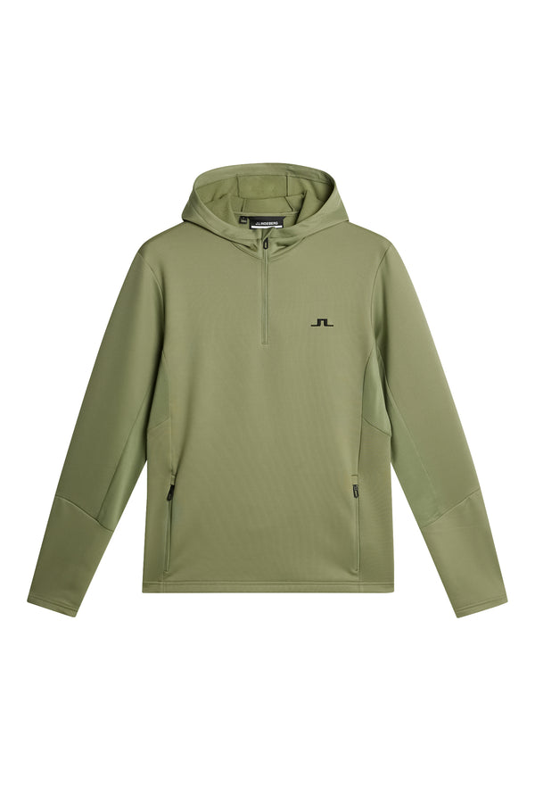J.lindeberg Aerial Quarter Zip Hood Oil Green