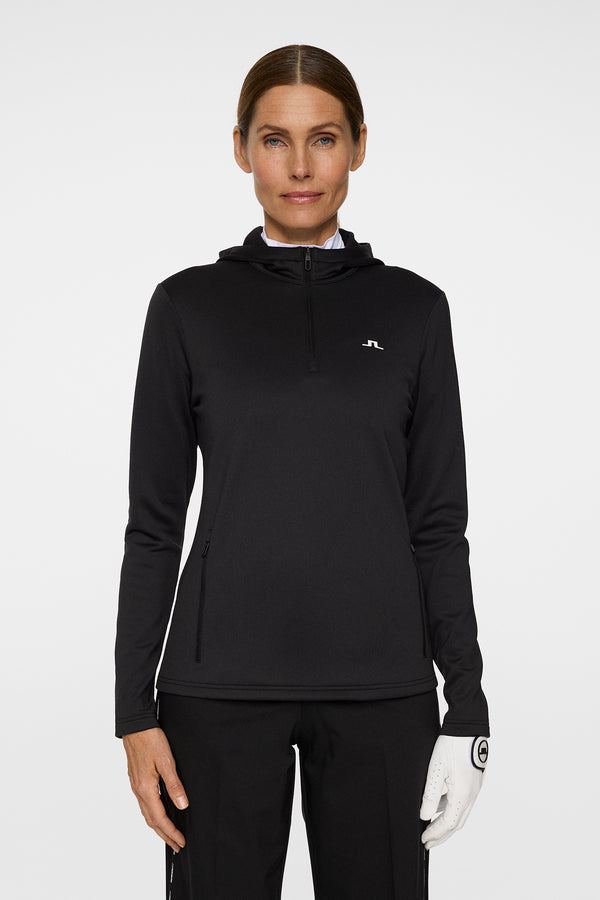 j.lindeberg Aerialle Quarter Zip Hood Black
