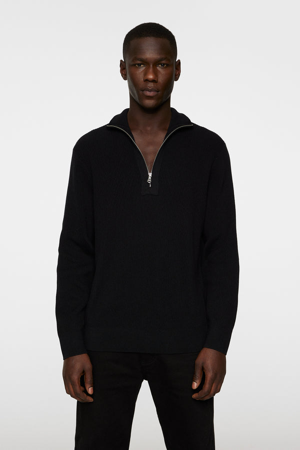 j.lindeberg Alex Half Zip Knitted Sweater Black
