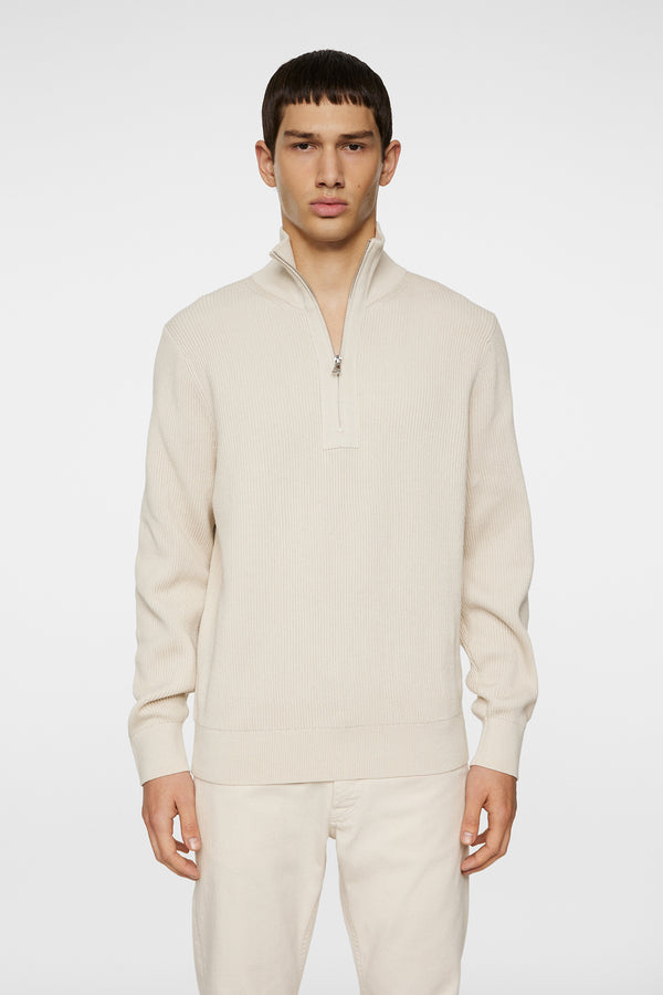 j.lindeberg Alex Half Zip Knitted Sweater Moonbeam