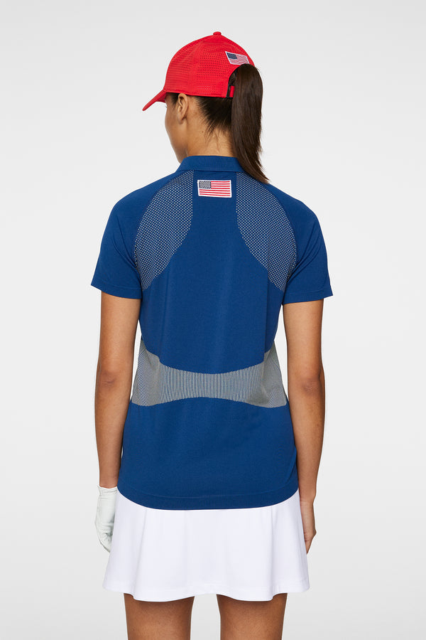 J.lindeberg Alizee Seamless Polo Estate Blue