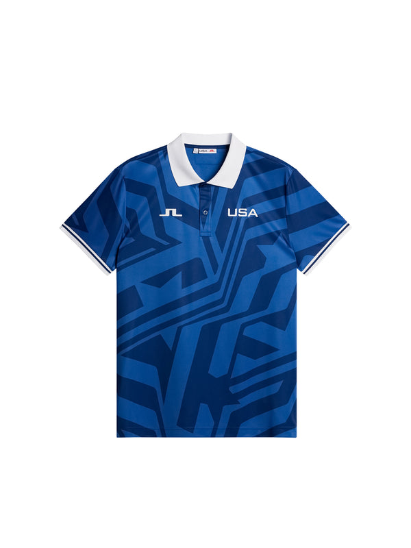 J.lindeberg Alois Print Polo US Golf Blue