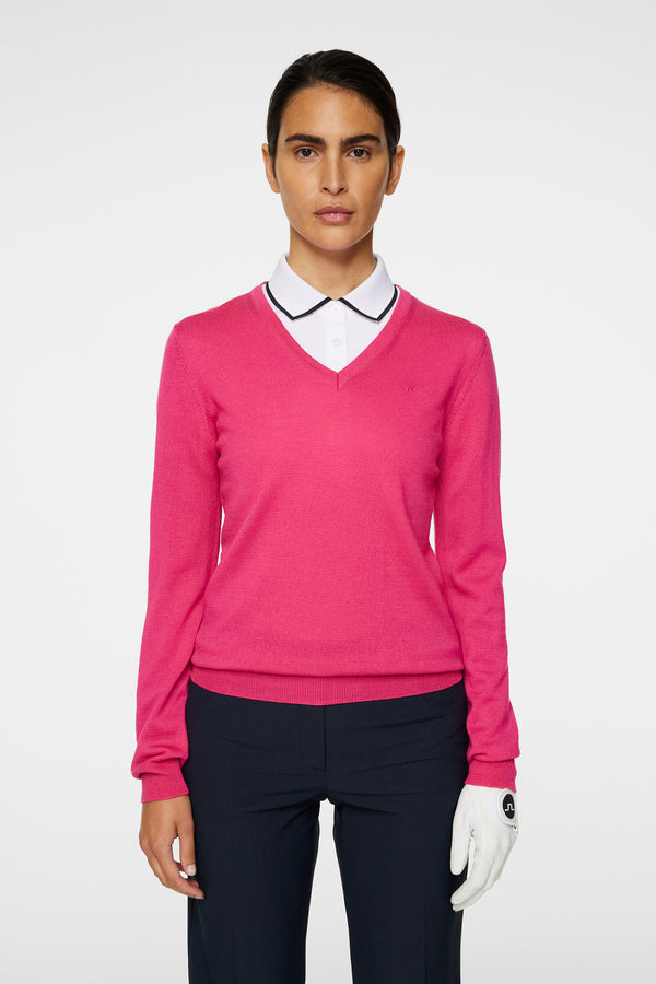 j.lindeberg Amaya Knitted Sweater Pink Peacock