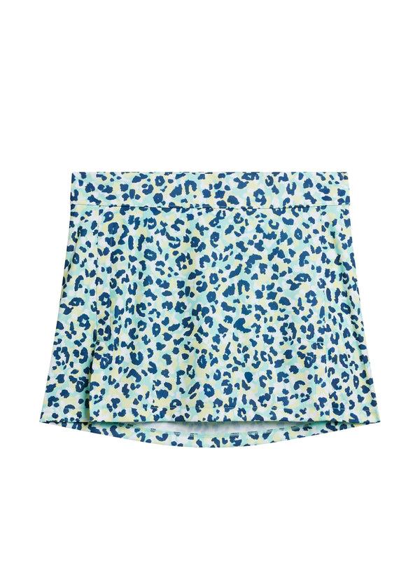 J.lindeberg Amelie Print Skirt Leopard Aruba Blue