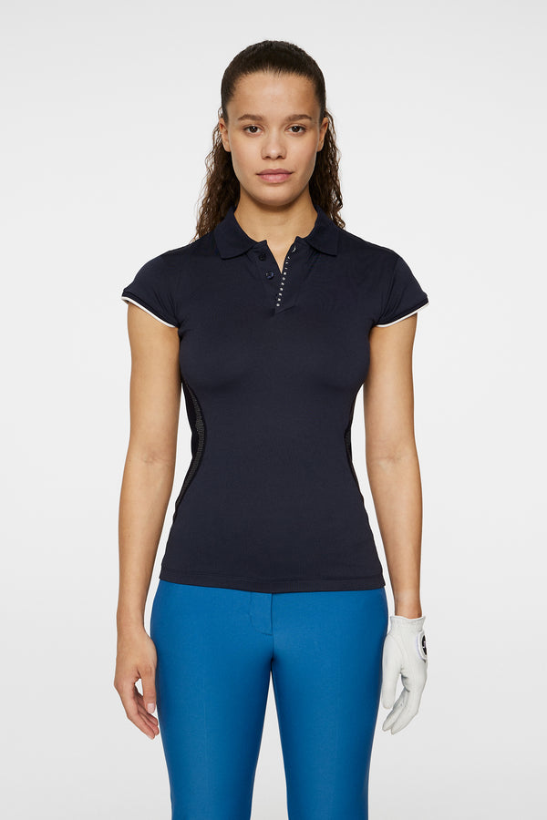 j.lindeberg Ana Hybrid Knit Polo Shirt JL Navy