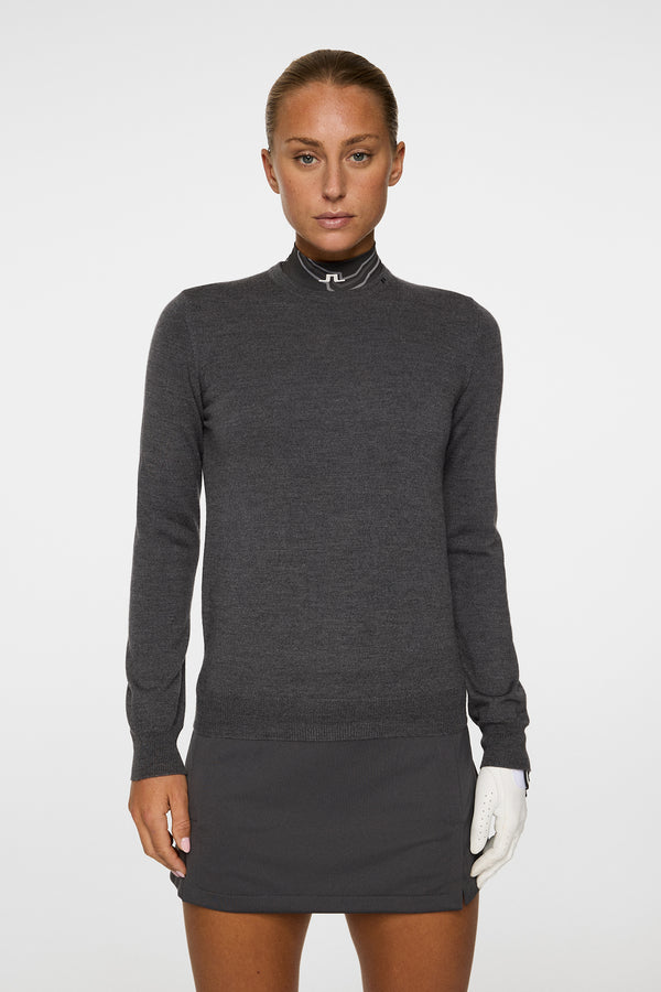 j.lindeberg Aria Knitted Sweater Dark Grey Melange