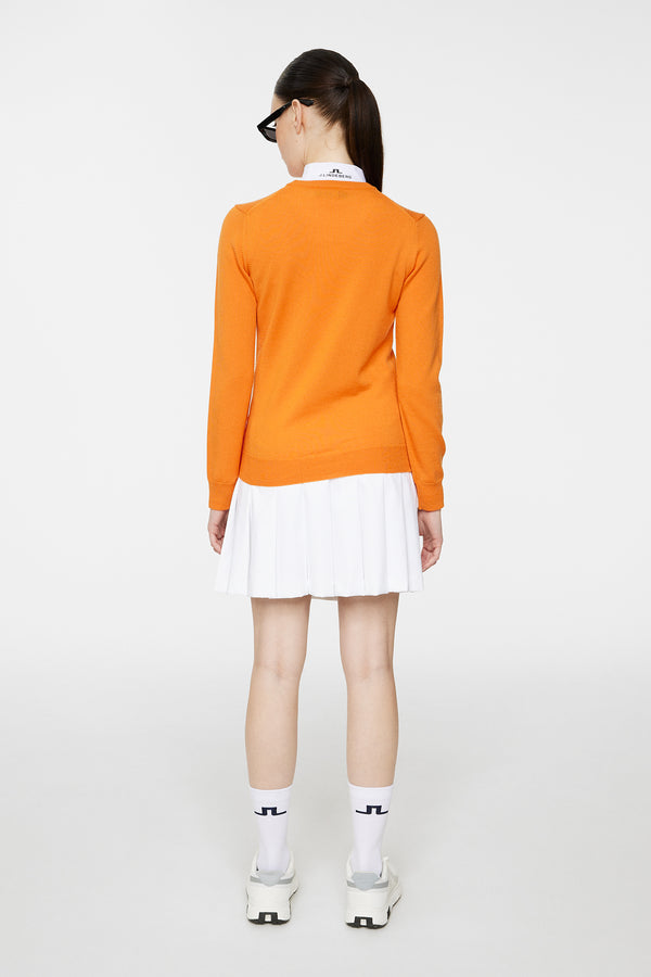 J.lindeberg Aria Knitted Sweater Persimmon Orange