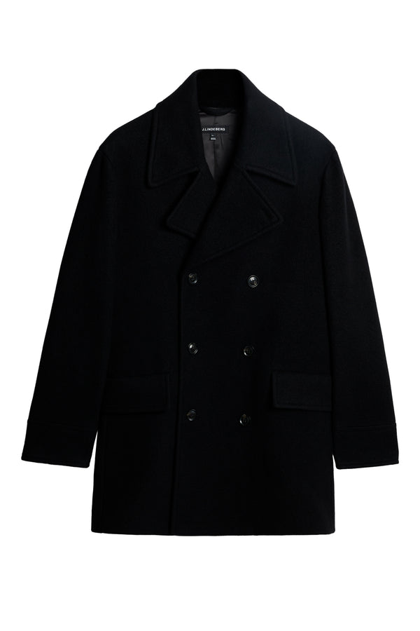 J.lindeberg Arno Double Breasted Coat Black