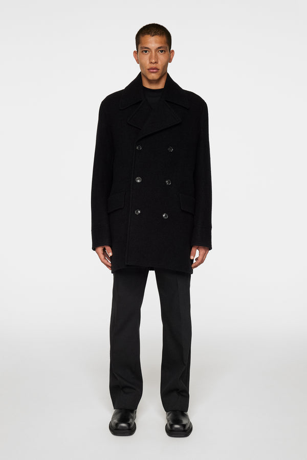 J.lindeberg Arno Double Breasted Coat Black