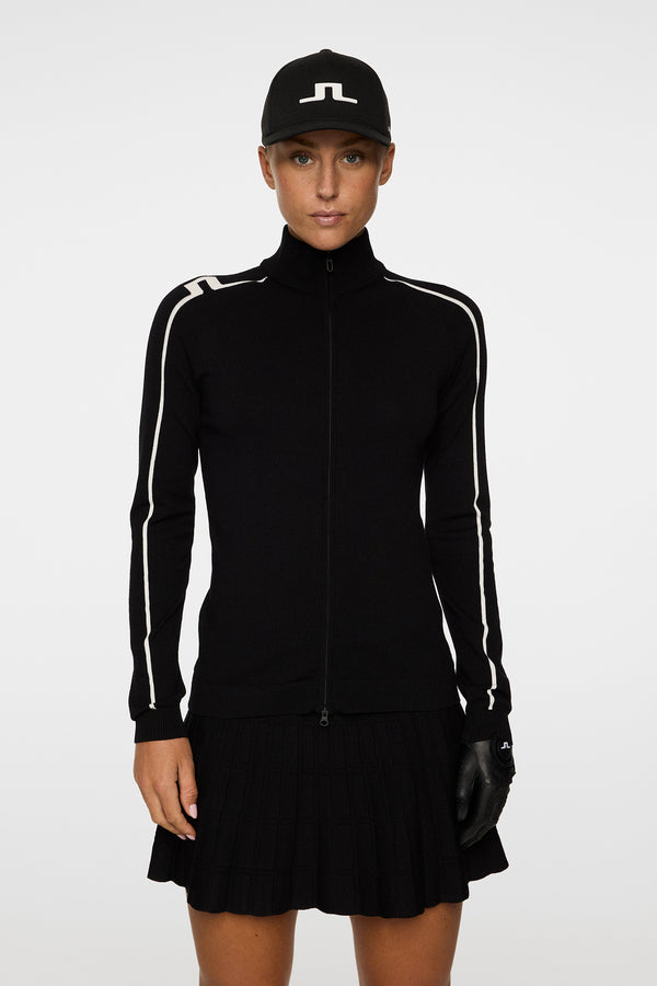 j.lindeberg Aubree Knitted Zip Sweater Black