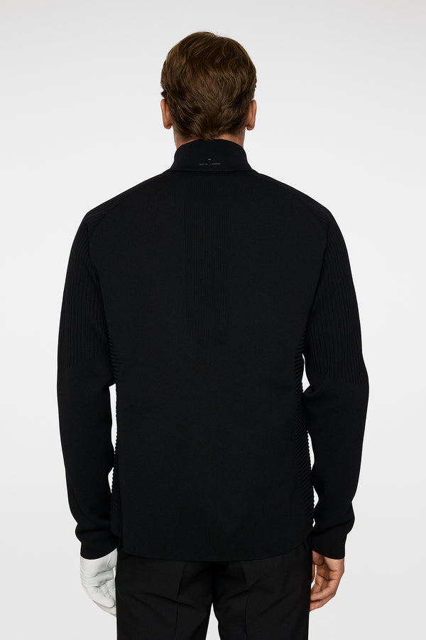 J.lindeberg Aziel Tech Knit Zip Sweater Black