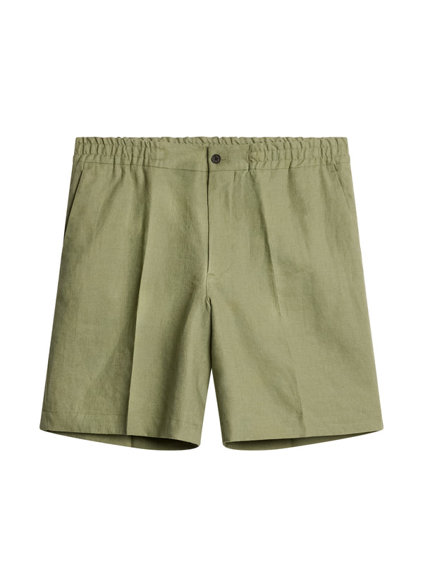 J.lindeberg Baron Linen Shorts Oil Green